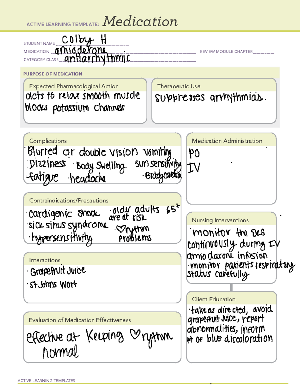 Amiodarone - Med drug card - ACTIVE LEARNING TEMPLATES Medication ...