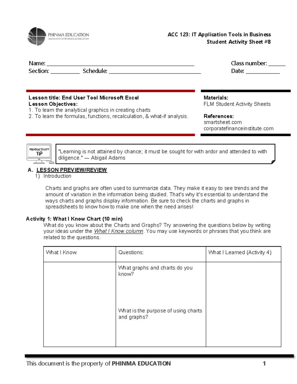 Copy of SAS#8-ACC123 - ACCOUNTANCY - Student Activity Sheet # Name ...