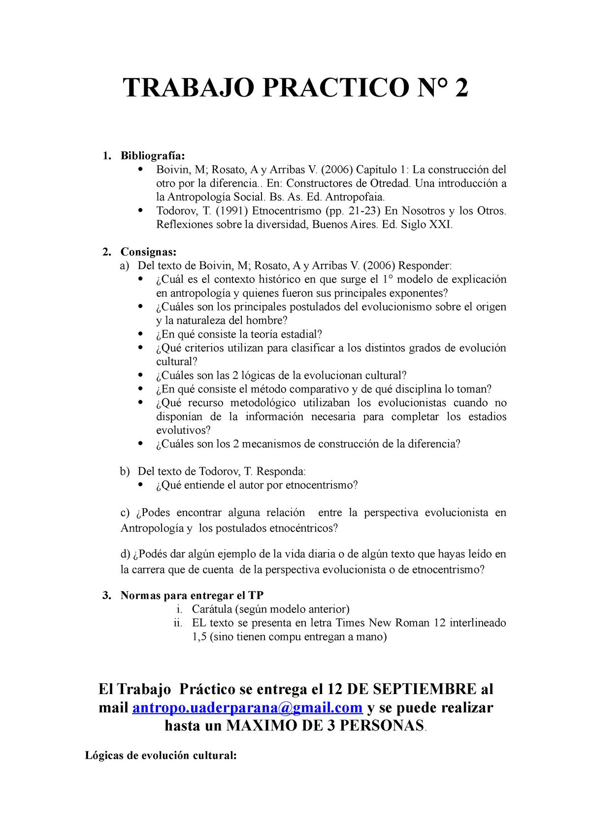 Tp 2 Trabajo Practico N2 Trabajo Practico N° 2 Bibliografía Boivin M Rosato A Y Arribas 9246