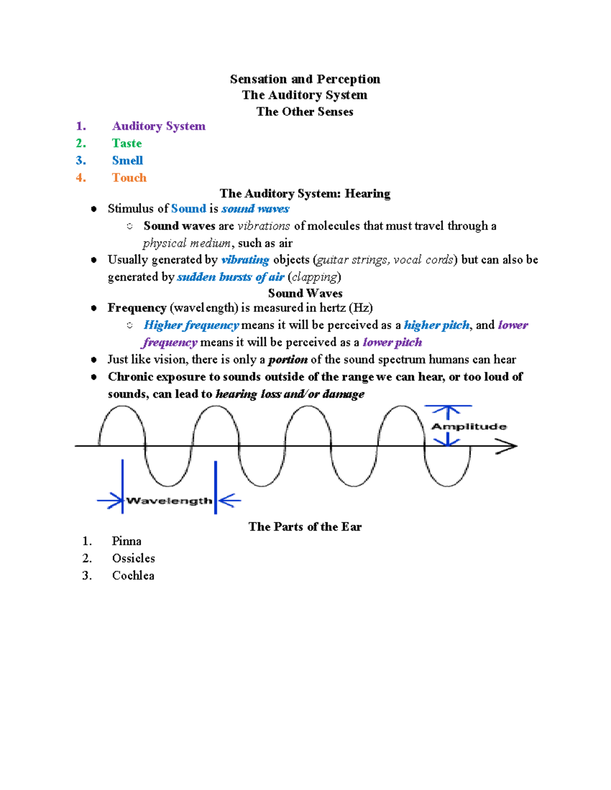 Module 4 - Sensation and Perception Part 2 - Sensation and Perception ...