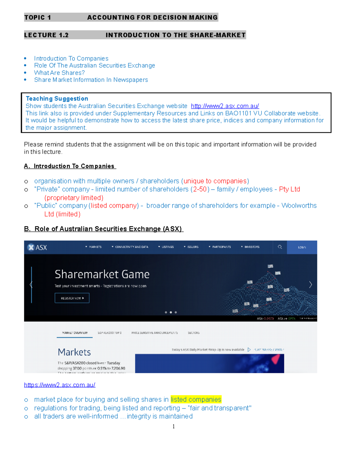 Week 1 Topic 1 Workshop 1 - TOPIC 1 ACCOUNTING FOR DECISION MAKING ...