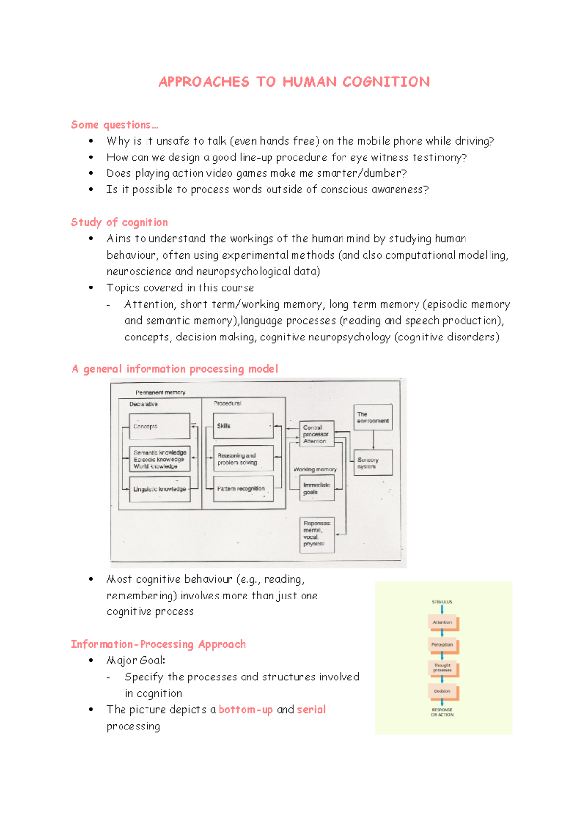 1 - Introduction and Research Methods - APPROACHES TO HUMAN COGNITION ...