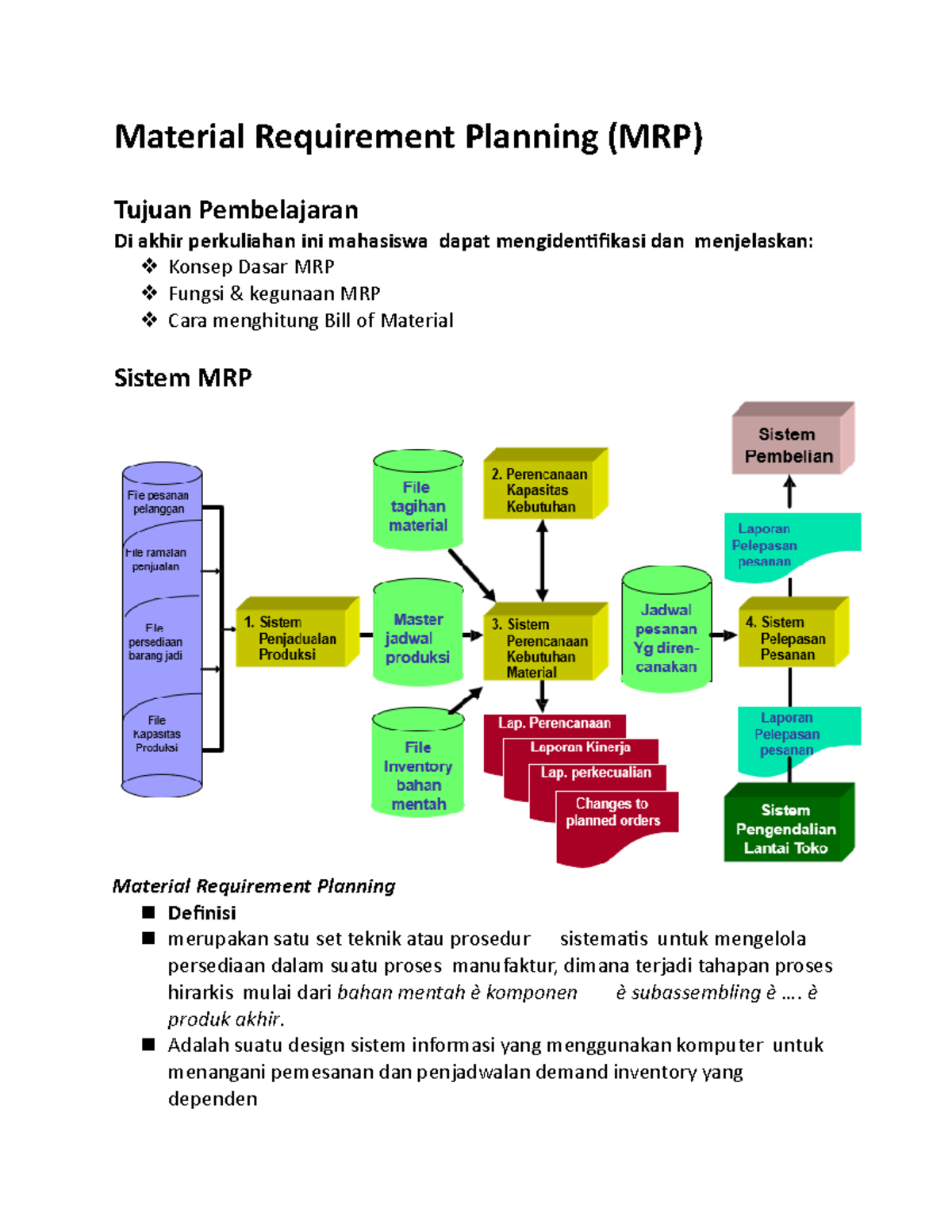 Perencanaan Dan Pengendalian Produksi Introduction Material Requirement ...