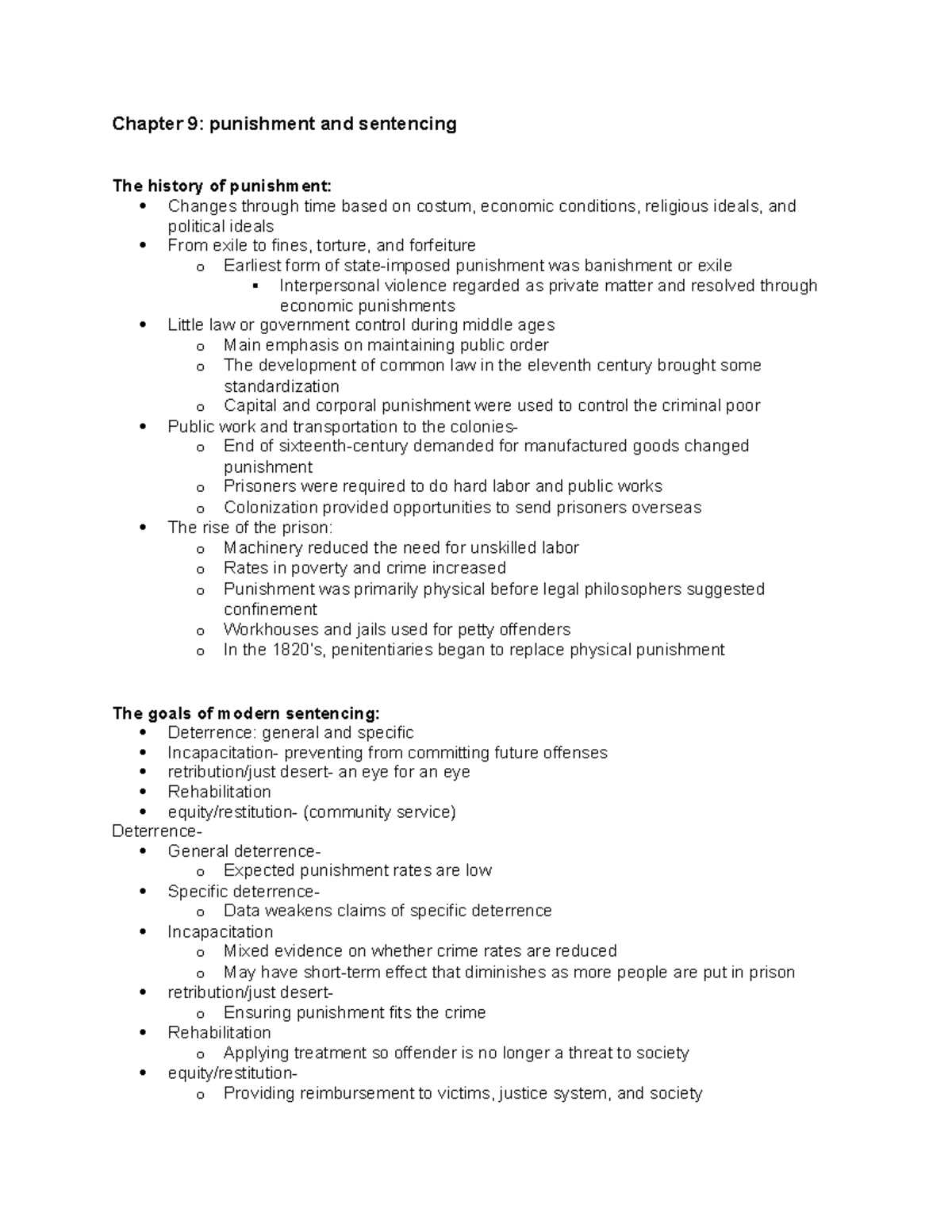 Chapter 9 Punishment And Sentencing - Chapter 9: Punishment And ...