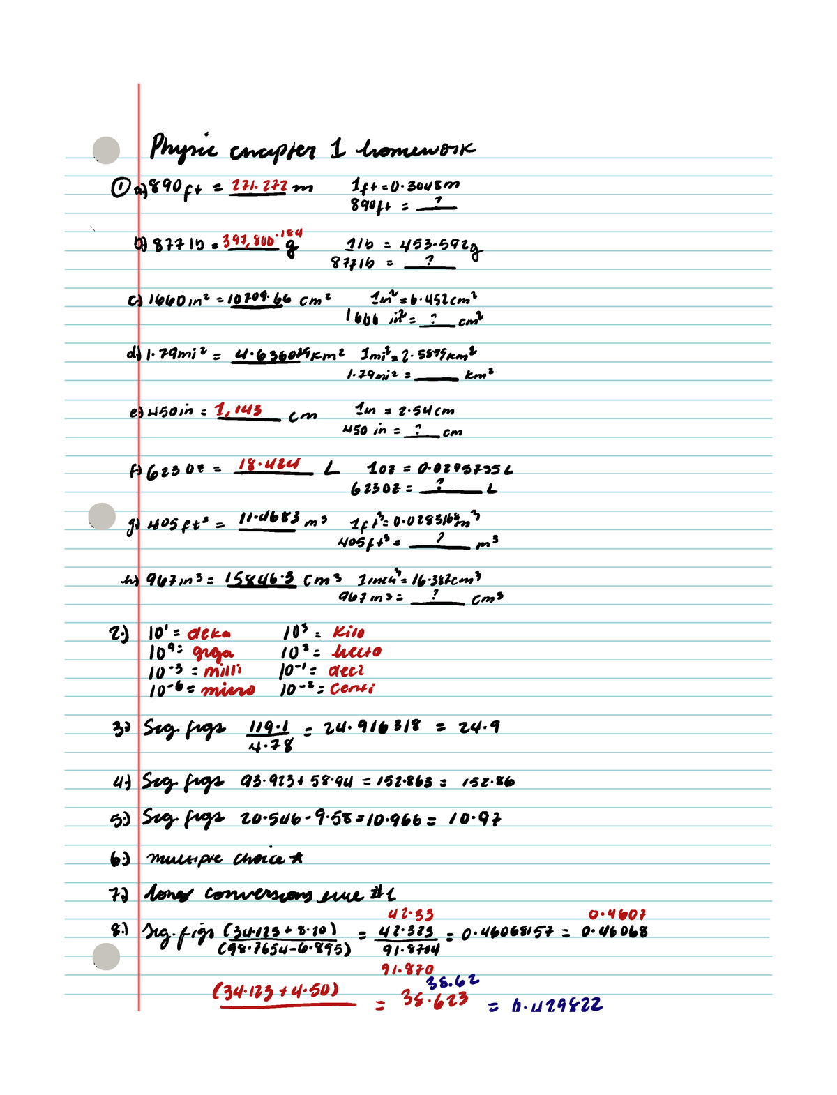 Physics Chapter 1 Homework - Physic Encepter I Homework A 890ft 271 M ...