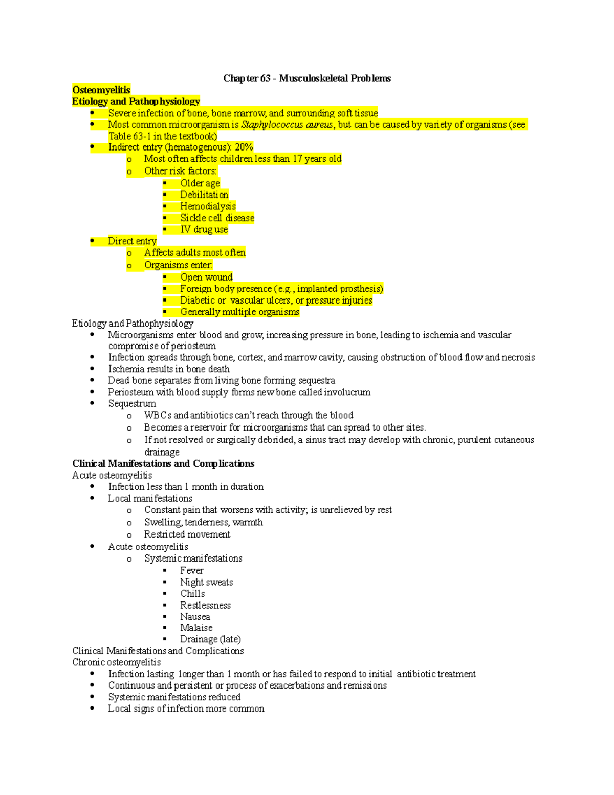 Chapter 63 - musculoskeletal problems - Chapter 63 - Musculoskeletal ...