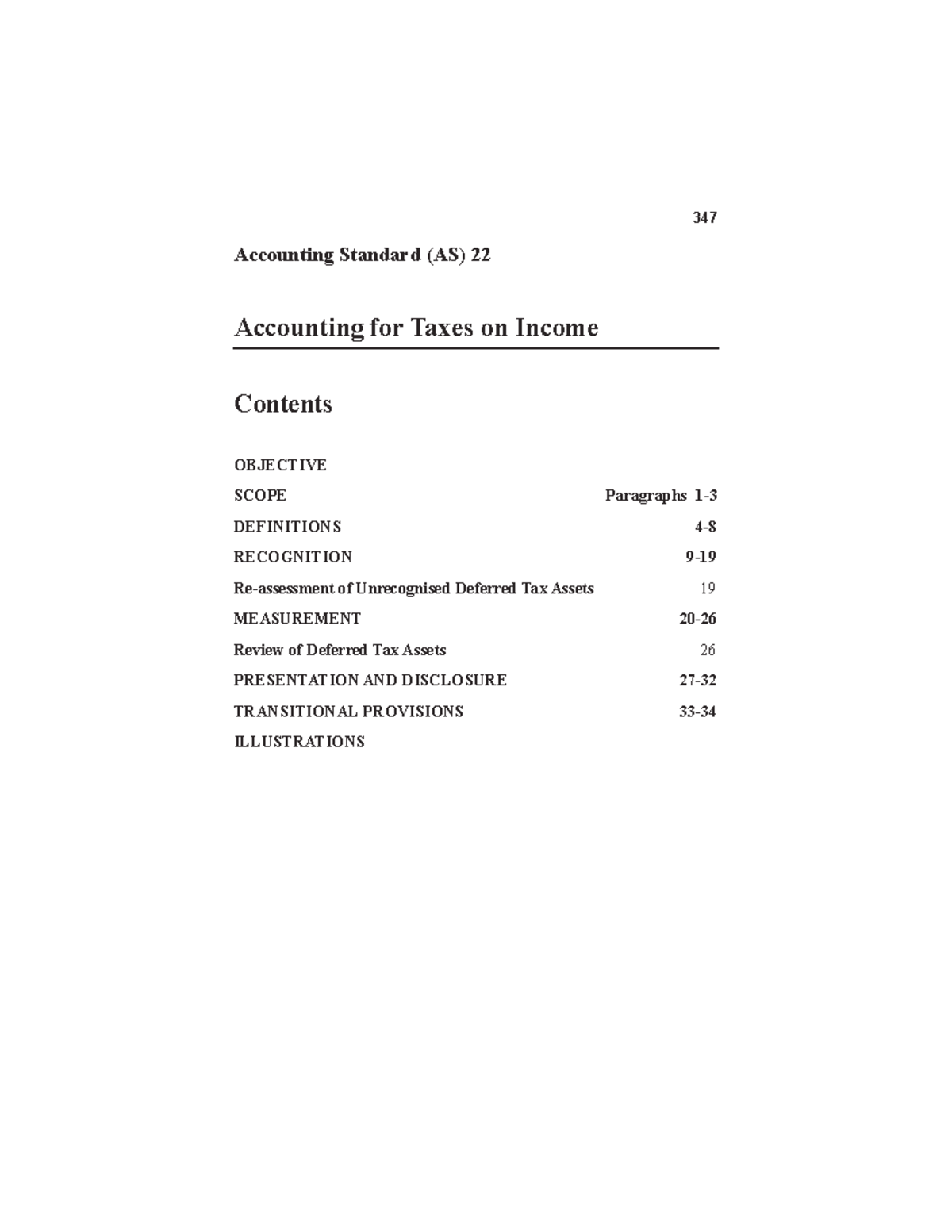 AS 22 Tax Accounting Standard (AS) 22 347 Accounting for Taxes on