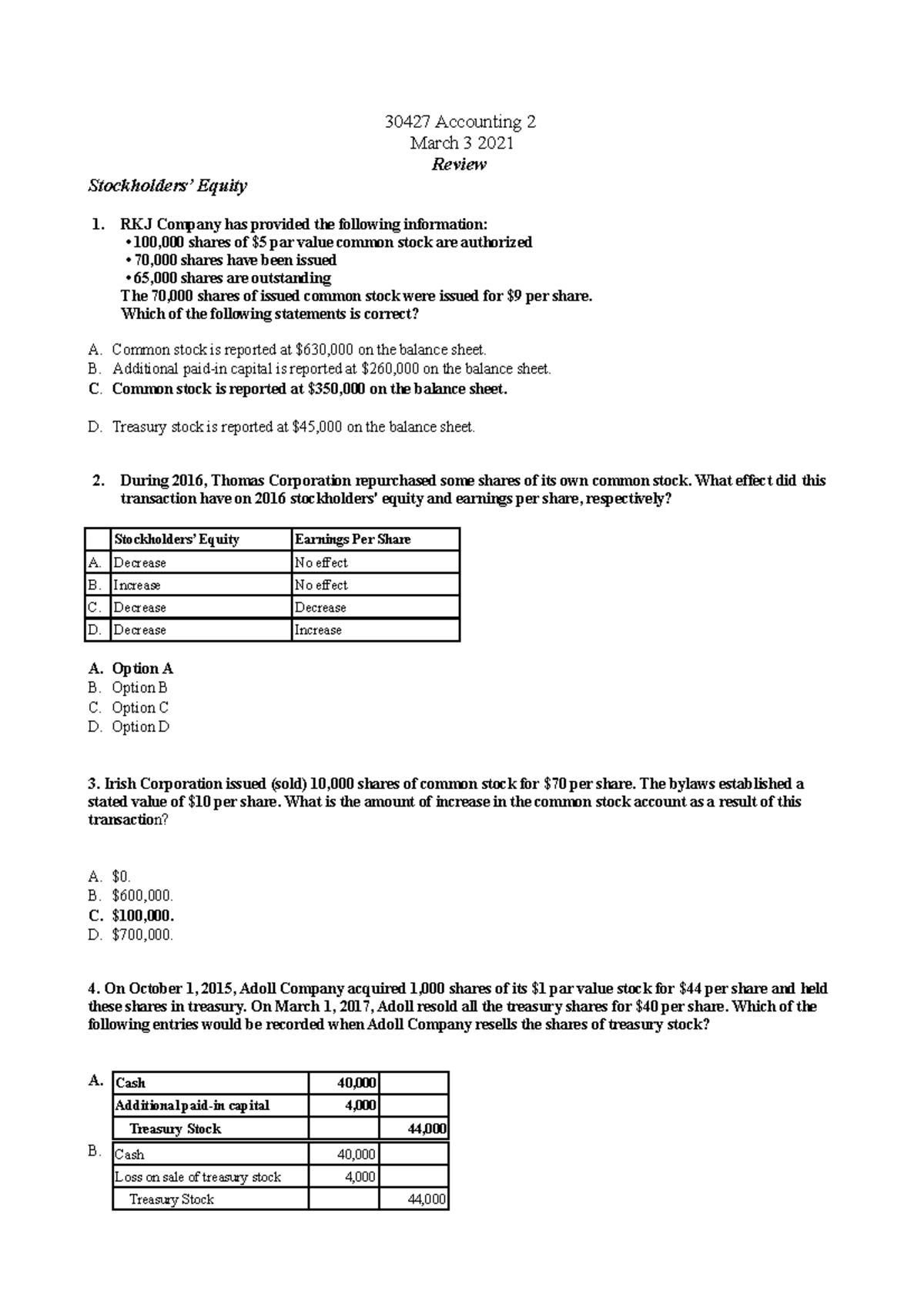 Text - Review Wed - 30427 Accounting 2 - 30427 Accounting 2 March 3 ...