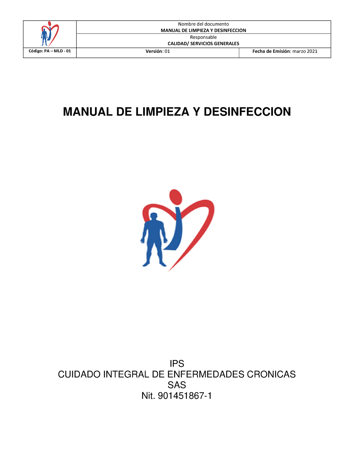 3 Manual De Limpieza Y Desinfeccion Manual De Limpieza Y Desinfeccion Responsable Calidad 0223