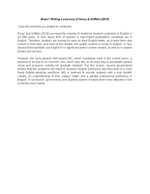 Sample report - LRs in applied linguistics AP - Analysis of Literature ...