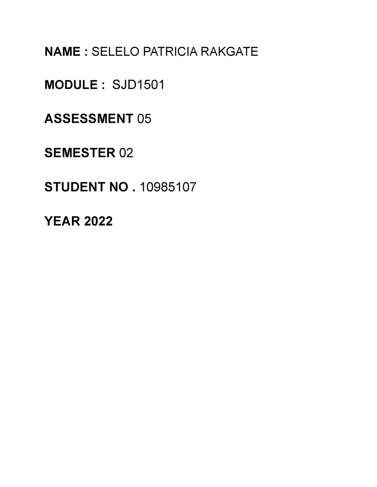 sjd1501 assignment 6 answers 2022