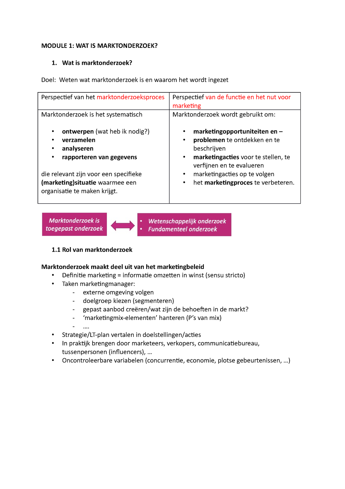 Samenvatting Marketing En Communicatie : Marktonderzoek - MODULE 1: WAT ...