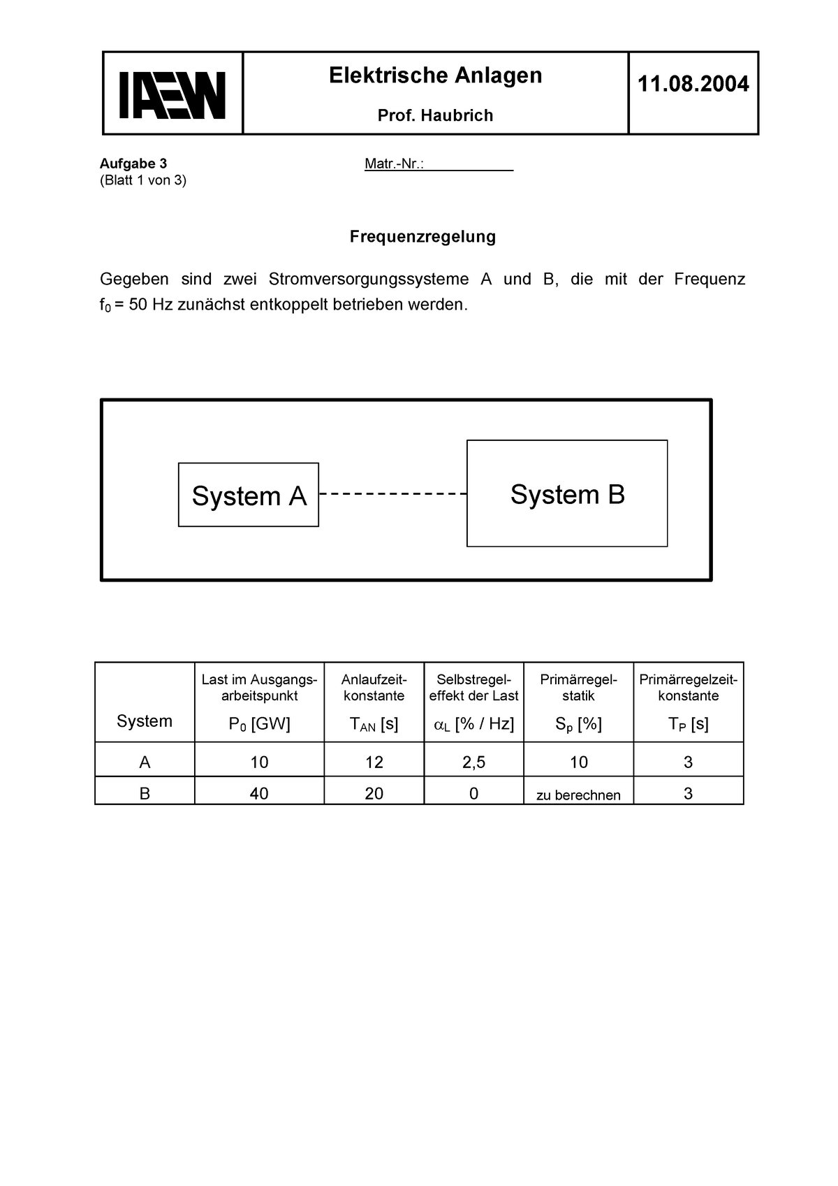 04 H Aufgabe - PBEV Klausur - Elektrische Anlagen Prof. Haubrich 11 ...