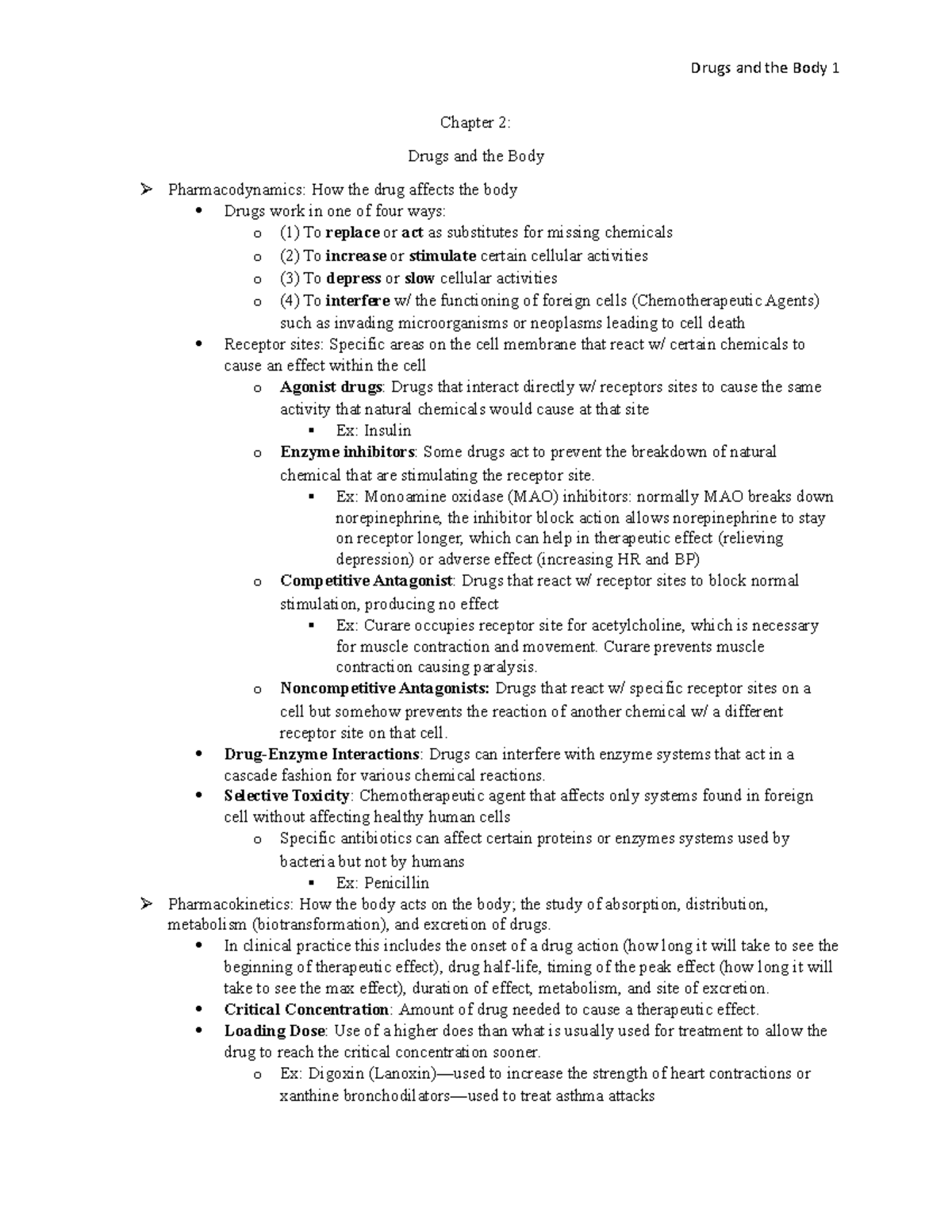 case study chapter 2 drugs and the body