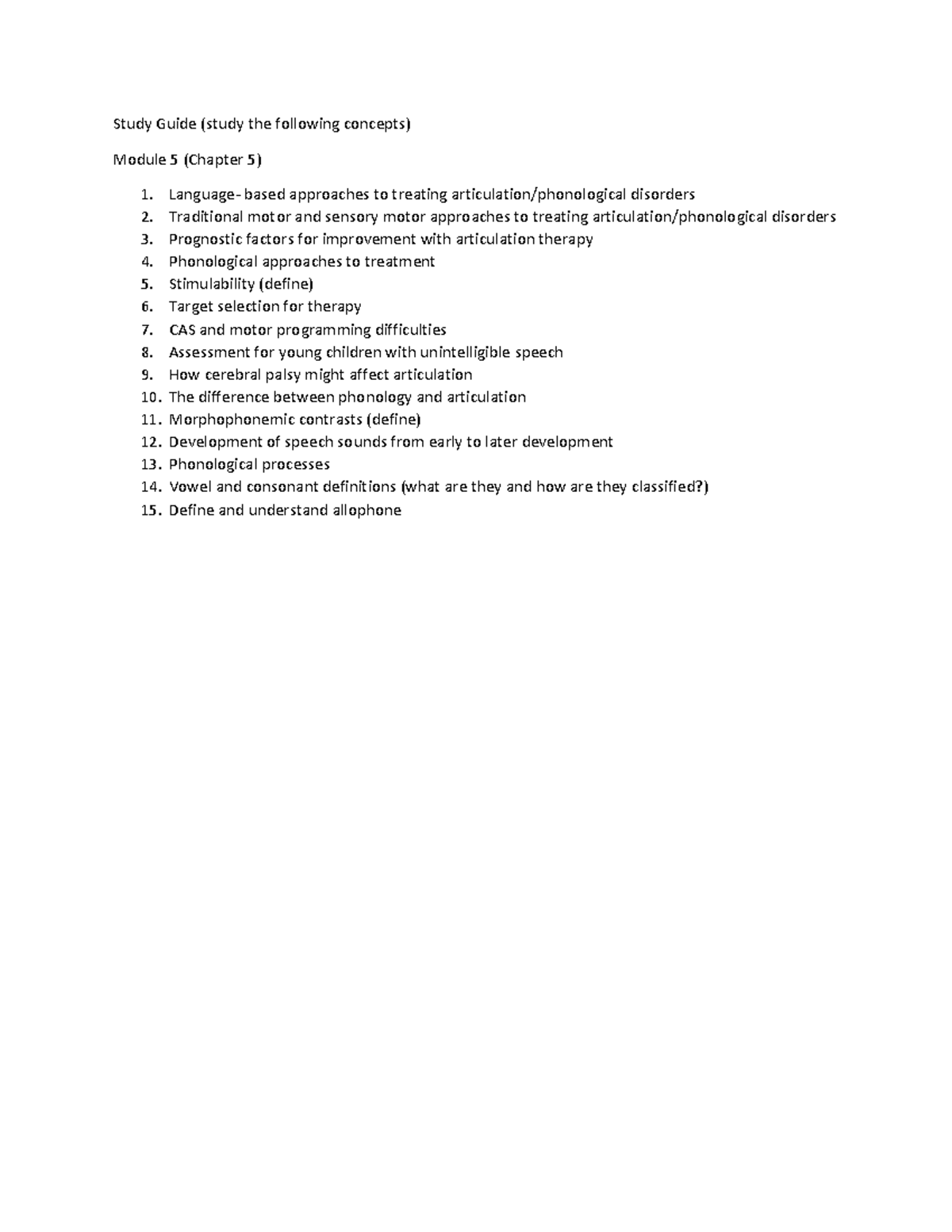 Study Guide Module 5 - Study Guide (study The Following Concepts ...