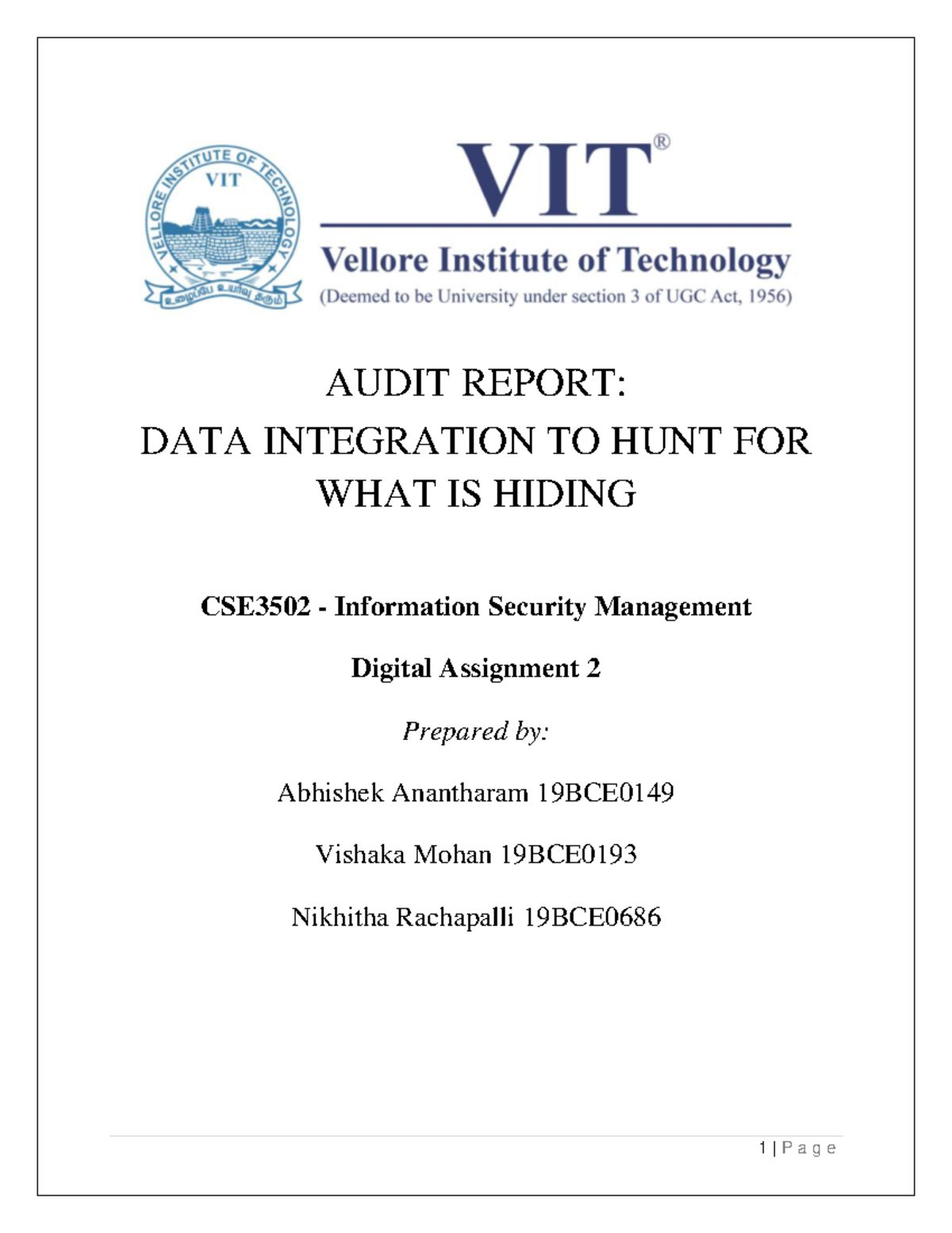 case study on audit report