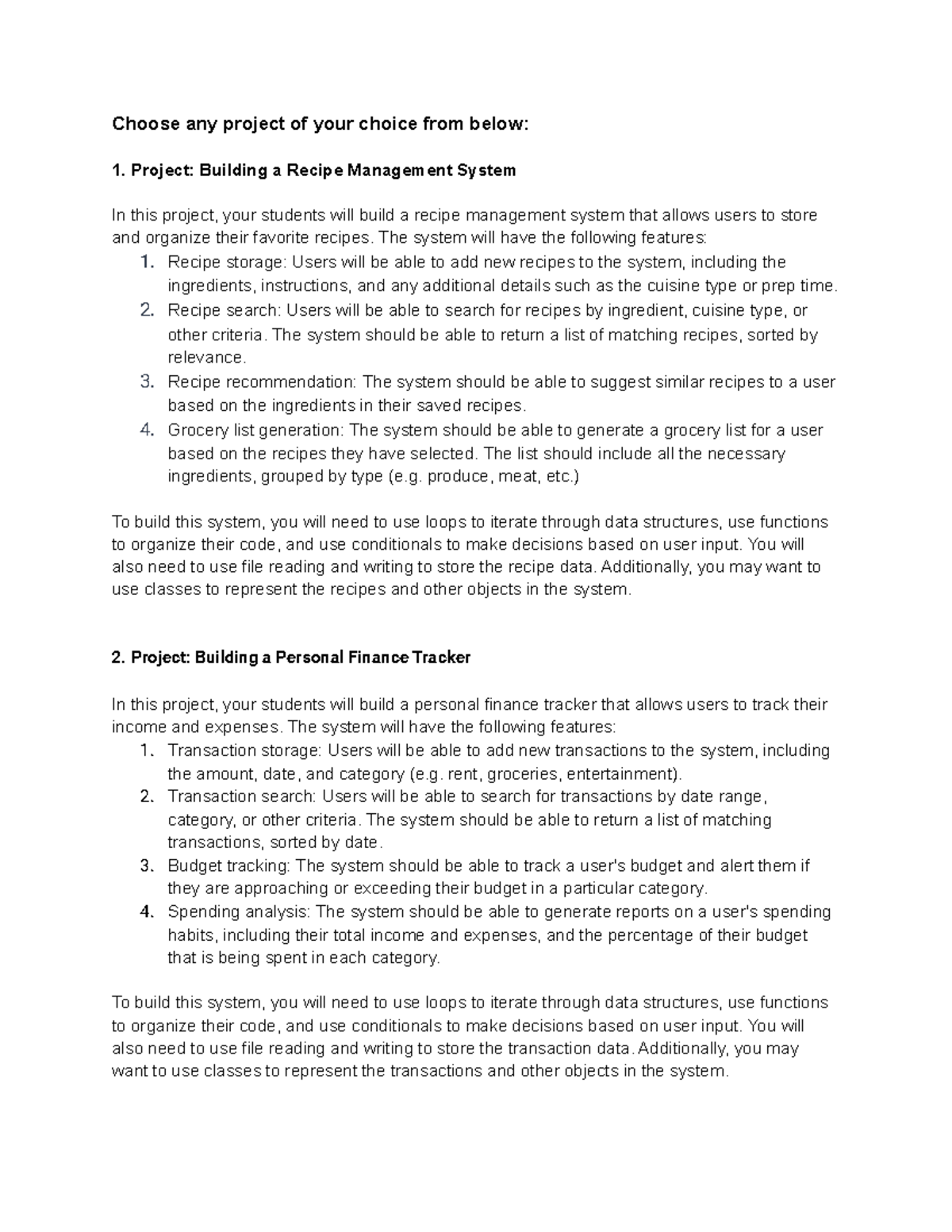 Capstone Project - AI B1 - Choose any project of your choice from below ...