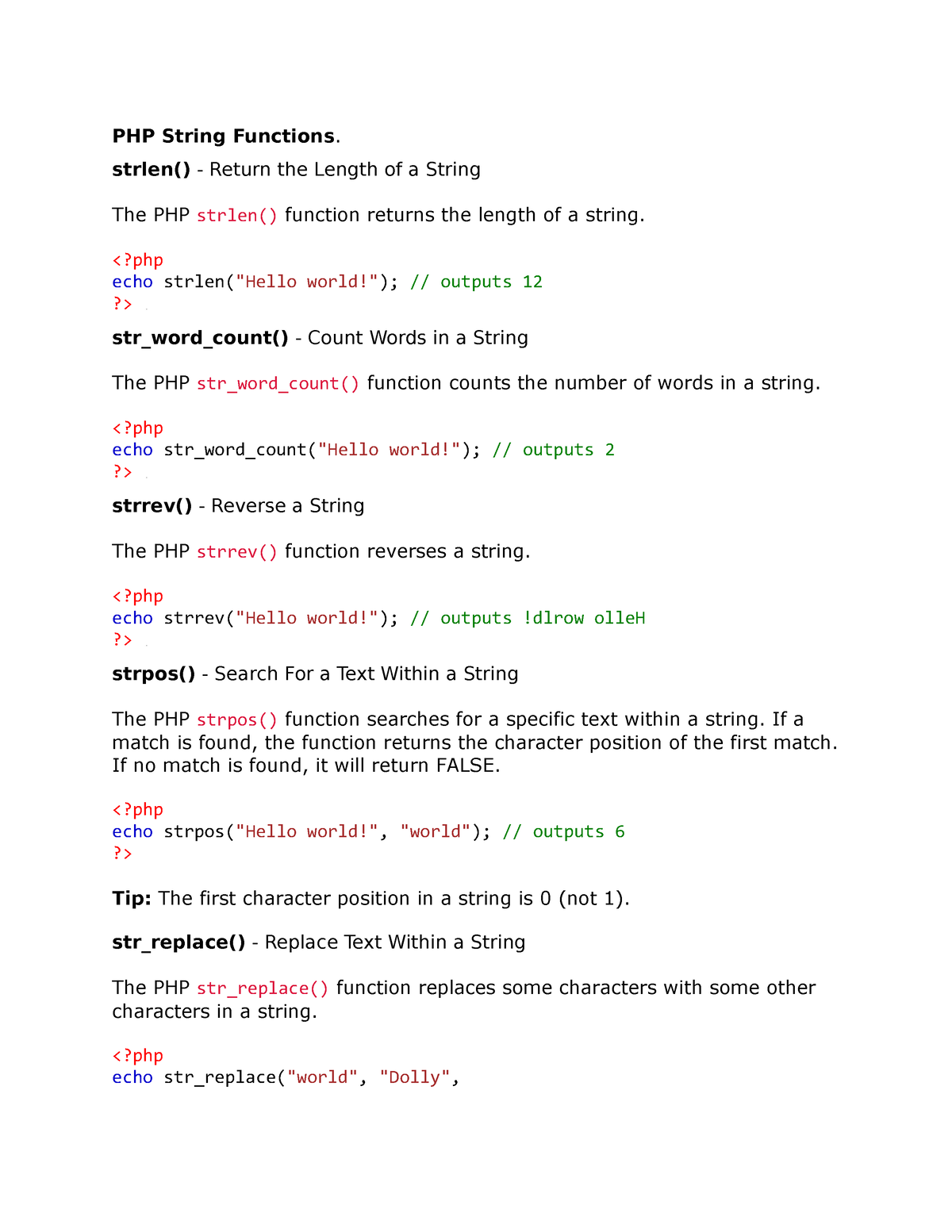PHP String Functions - Easy Study Points - PHP String Functions. Strlen ...