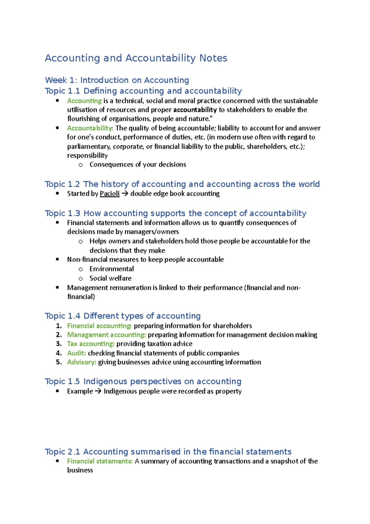 Accounting and Accountability Notes - ” Accountability: The quality of ...