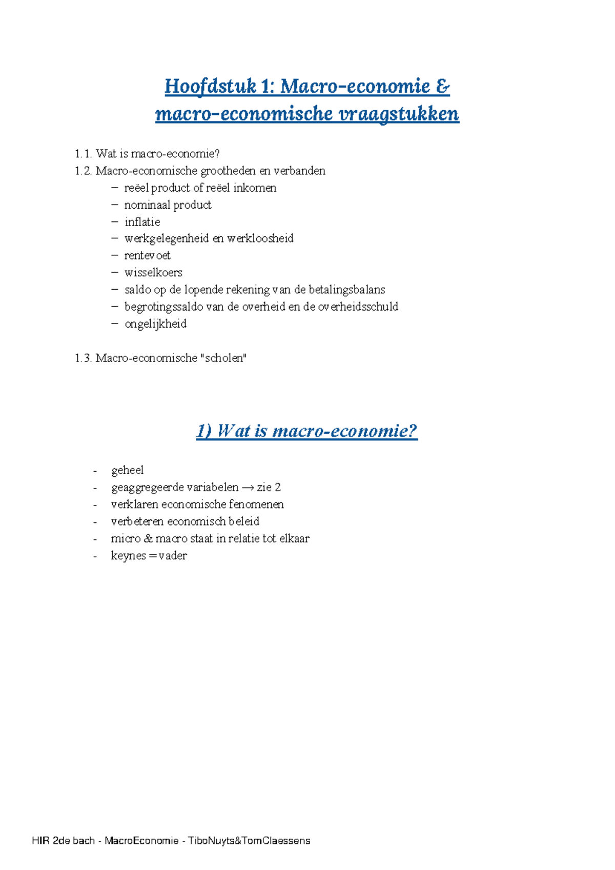 Samenvatting 2689 1577728716 - Hoofdstuk 1: Macro-economie & Macro ...