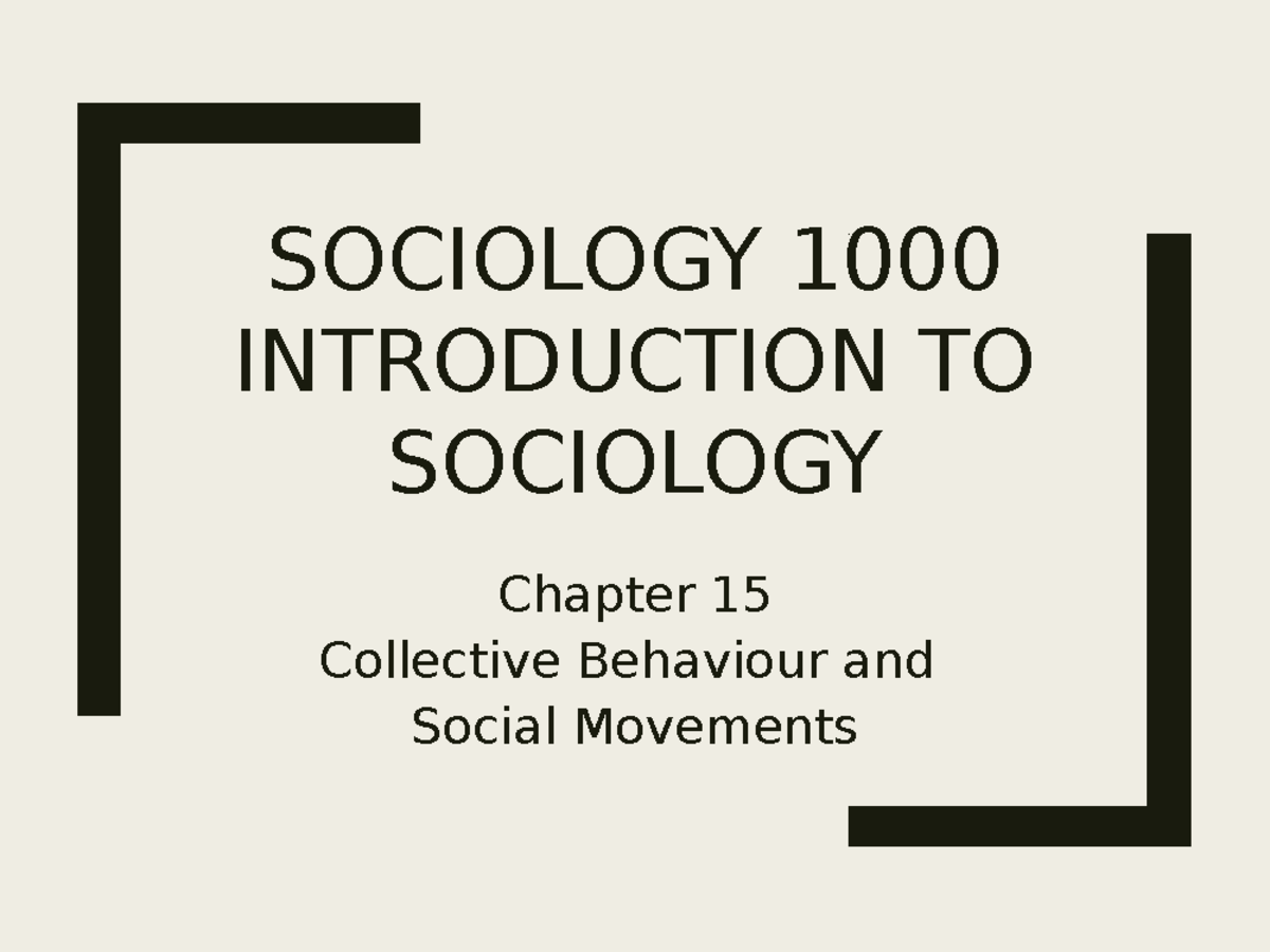 Sociology 1000 Ch - Lecture Note Post Midterm Notes - SOCIOLOGY ...