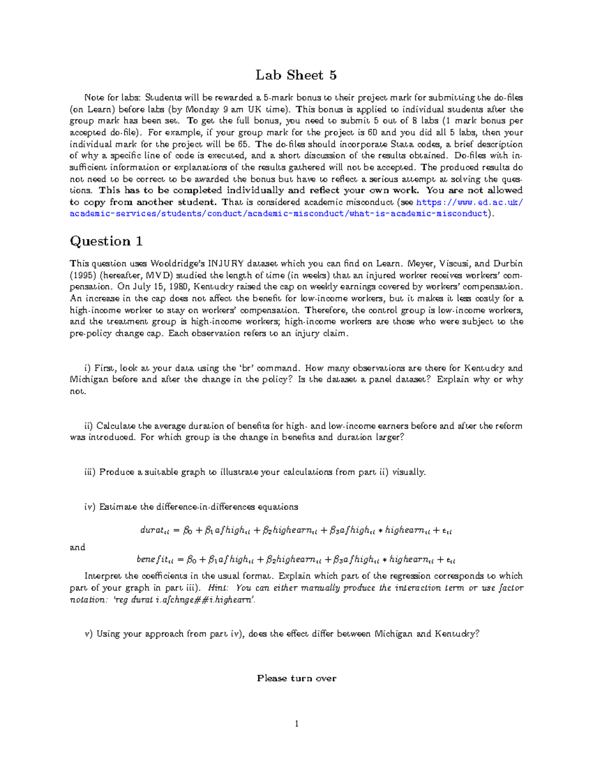 Lab 5 Lab 5 Lab Sheet 5 Note for labs Students will be rewarded a