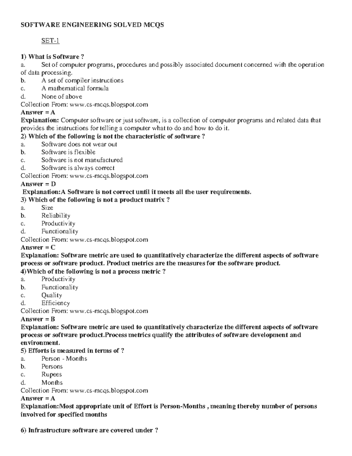 144118425 Software Engineering Solved Mcqs SOFTWARE ENGINEERING