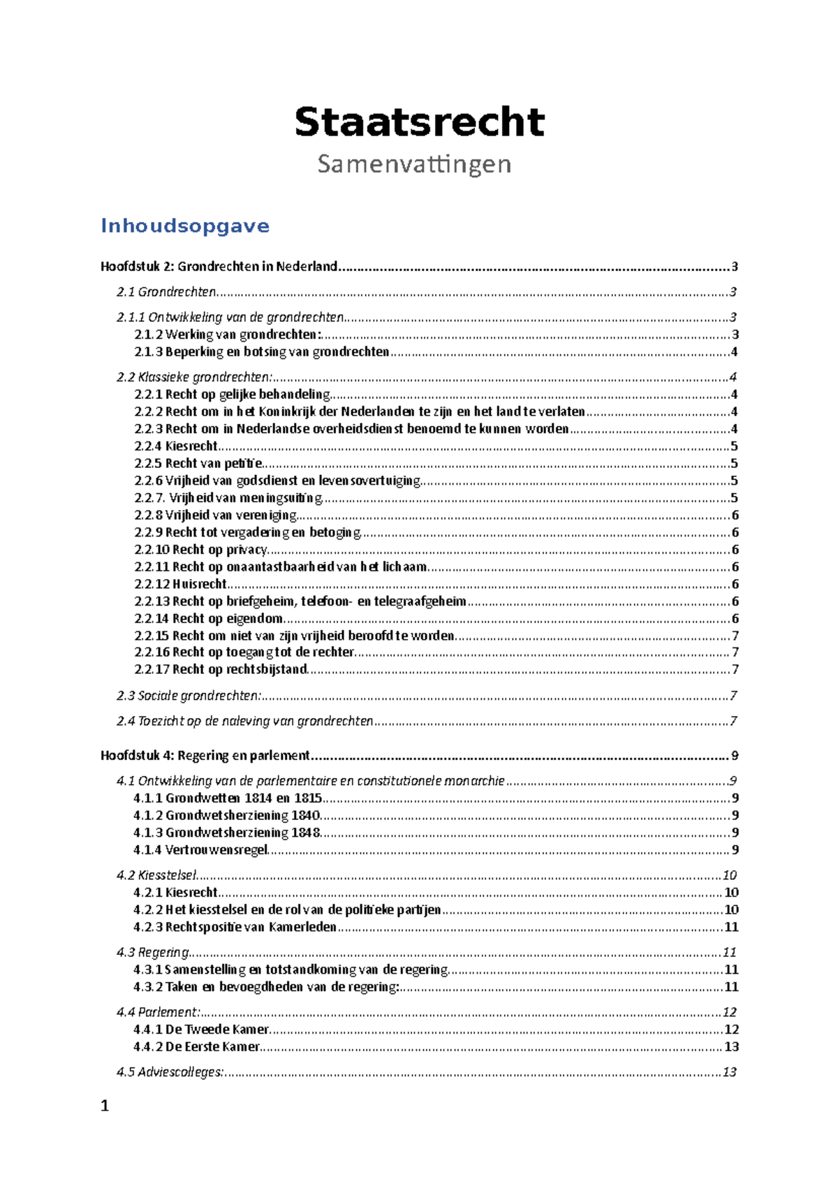 Praktisch Staatsrecht Samenvatting - Staatsrecht Samenvattingen ...