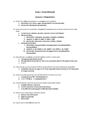 Biochemistry Exam 2 Study - Intro To Biochemistry Exam 2 Study: -By ...