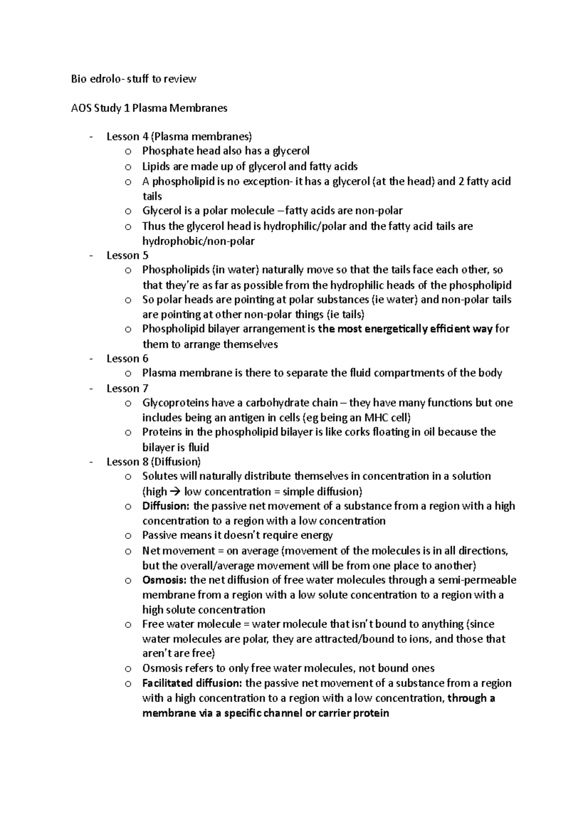 Old Study Design Comprehensive 3/4 Notes Biology - Bio edrolo- stuff to ...
