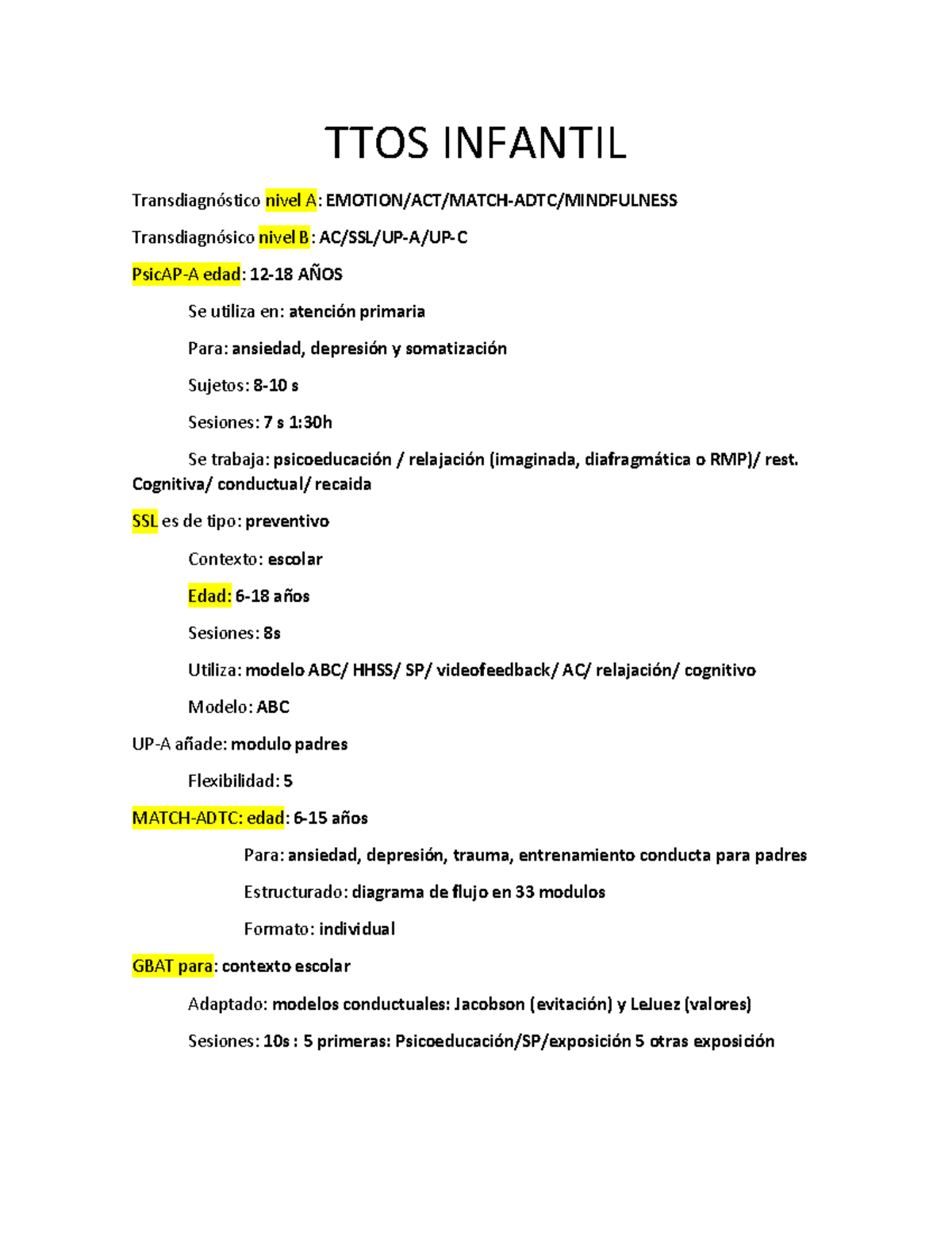 Ttos-infantil compress - TTOS INFANTIL Transdiagnóstico nivel A ...