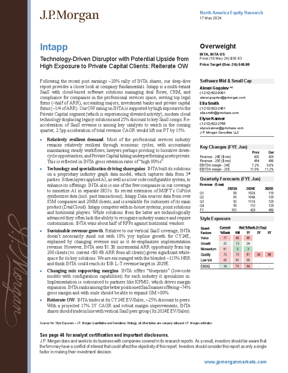 Jpmorgan-intapp - document - North America Equity Research 17 May 2024 ...