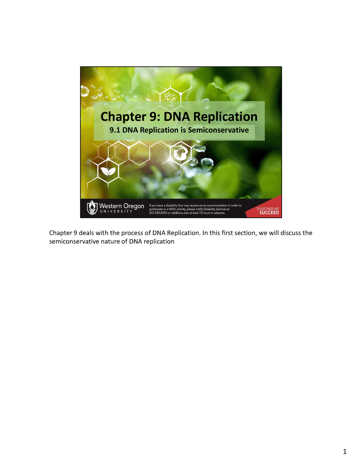 Chapter-9 - Chapter 9: DNA Replication - Chapter 9: DNA Replication 9 ...