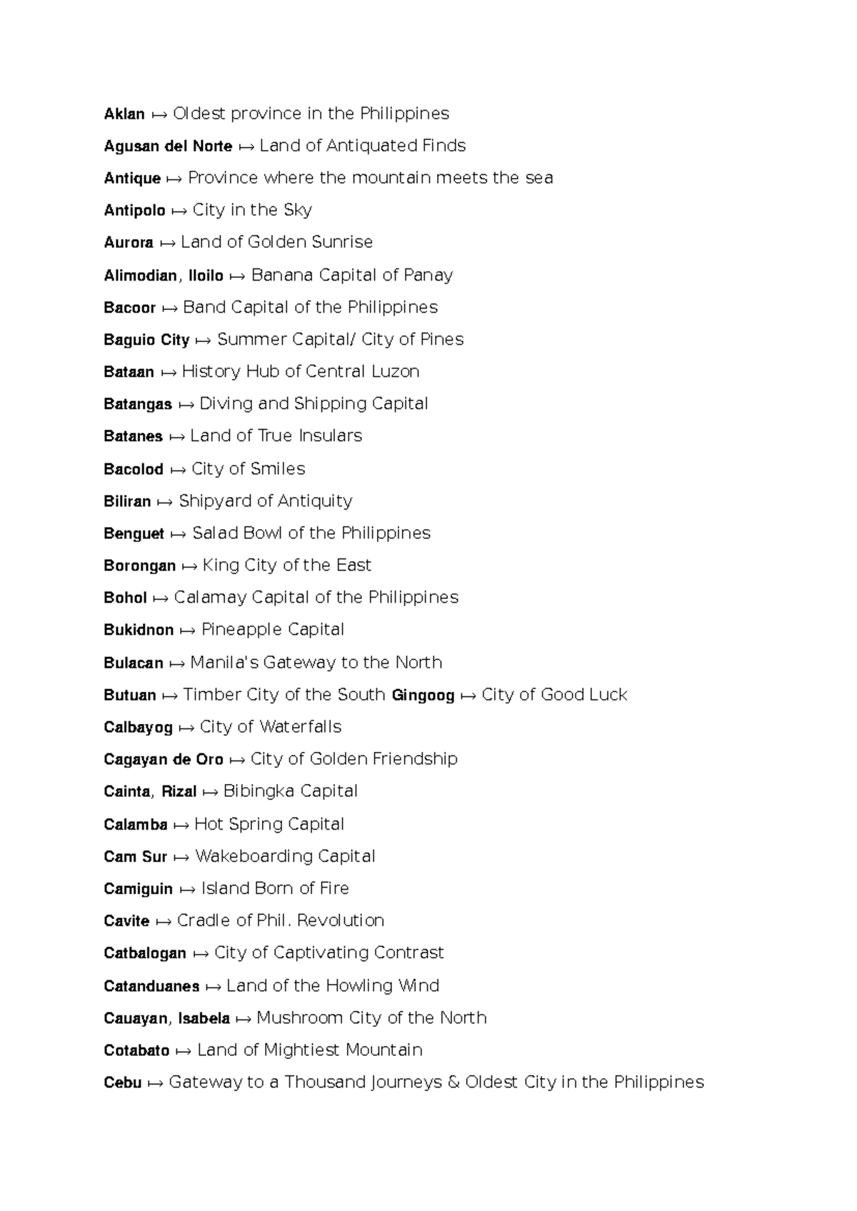 Capitals OF THE Philippines 𝗔𝗸𝗹𝗮𝗻 ↦ Oldest province in the