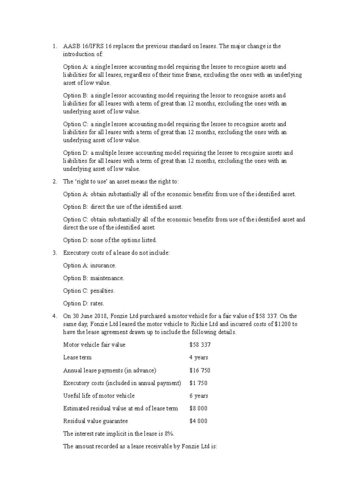 Tutorial - Leases for Lessees - AASB 16/IFRS 16 replaces the previous ...