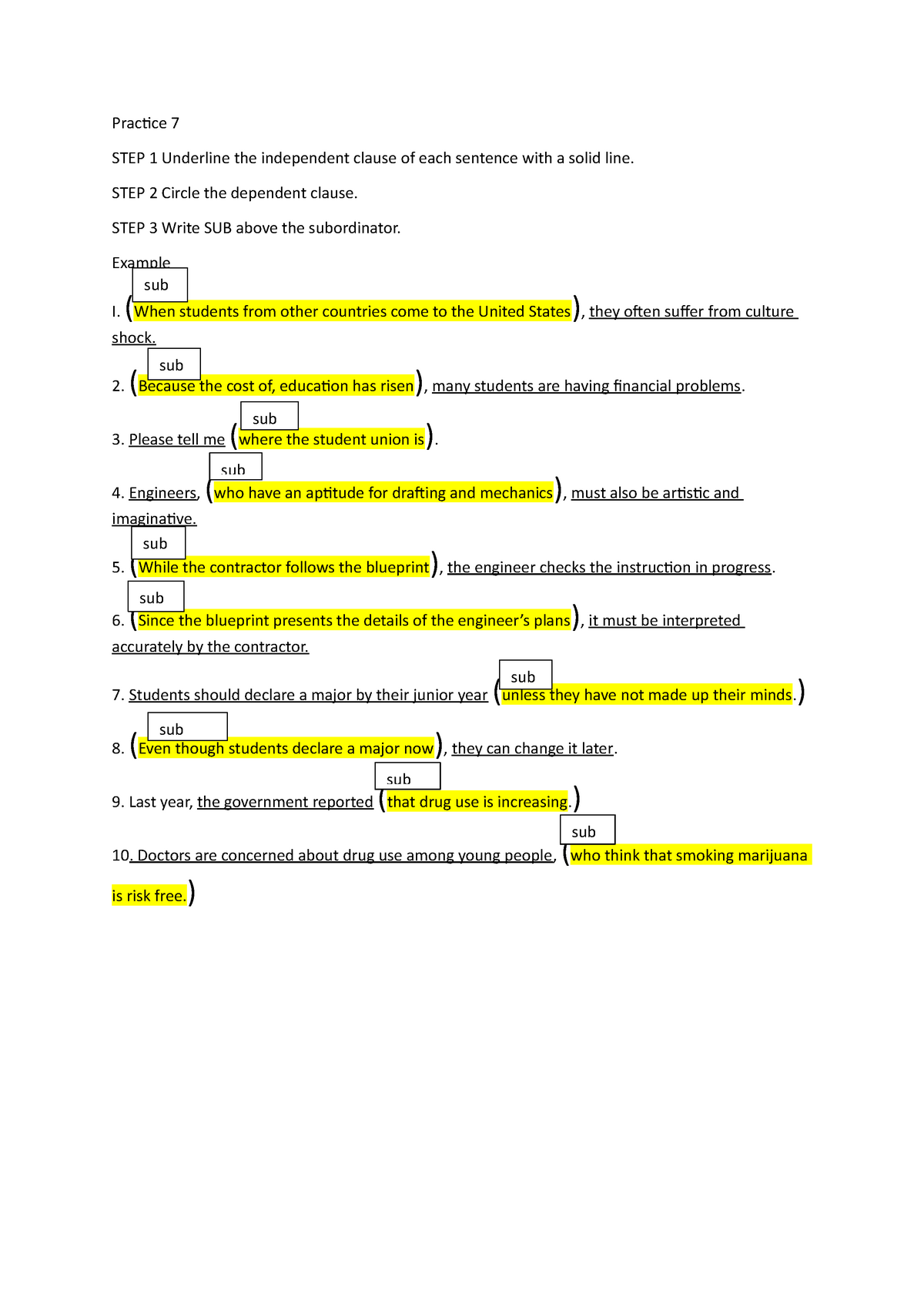 practice-7-complex-sentence-answer-for-it-practice-7-step-1-underline