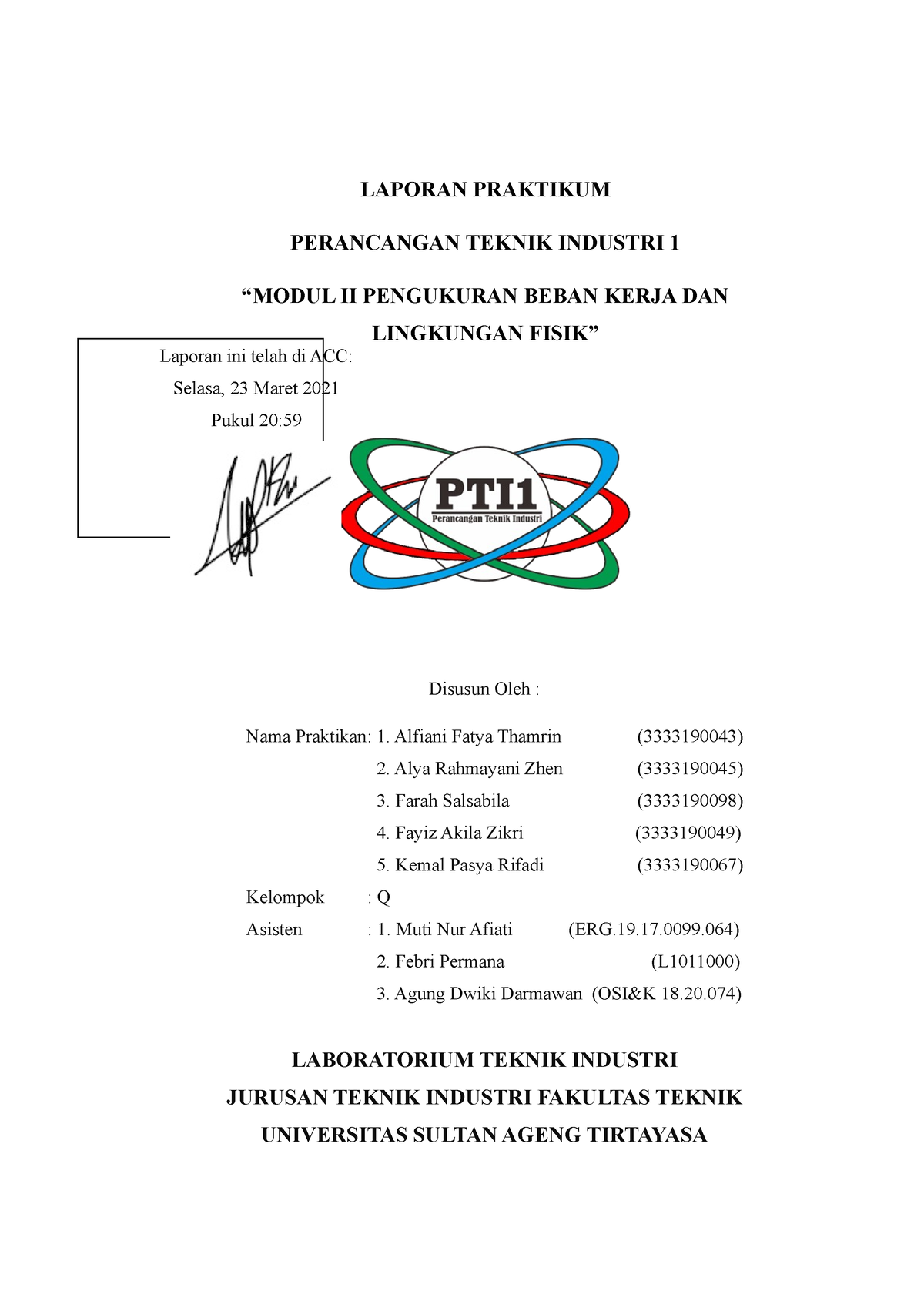 Perancangan Teknik Industri - LAPORAN PRAKTIKUM PERANCANGAN TEKNIK ...