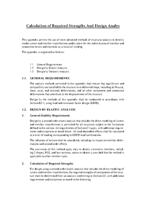Calculation of Required Strengths And Design Analys