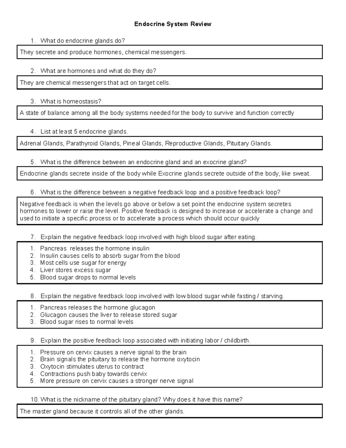 Endocrine review - Endocrine System Review What do endocrine glands do ...