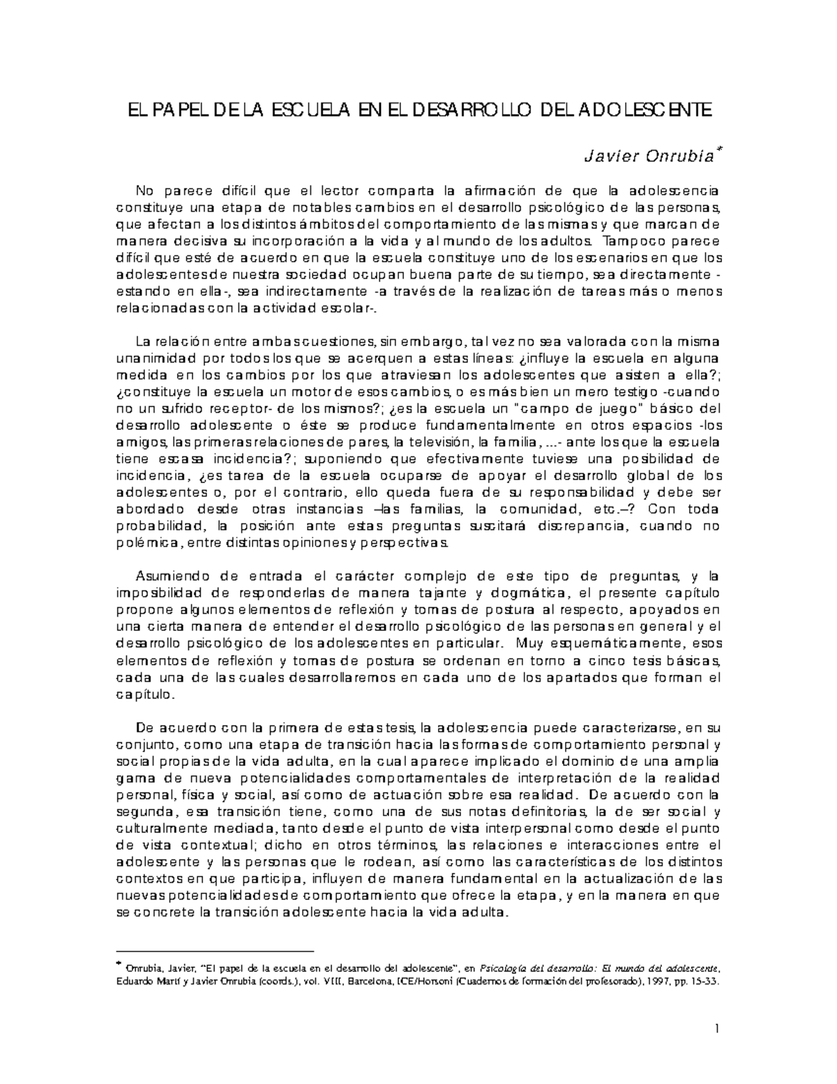 CAP 1 - el-papel-de-la-escuela-onrubia - EL PAPEL DE LA ESCUELA EN EL ...