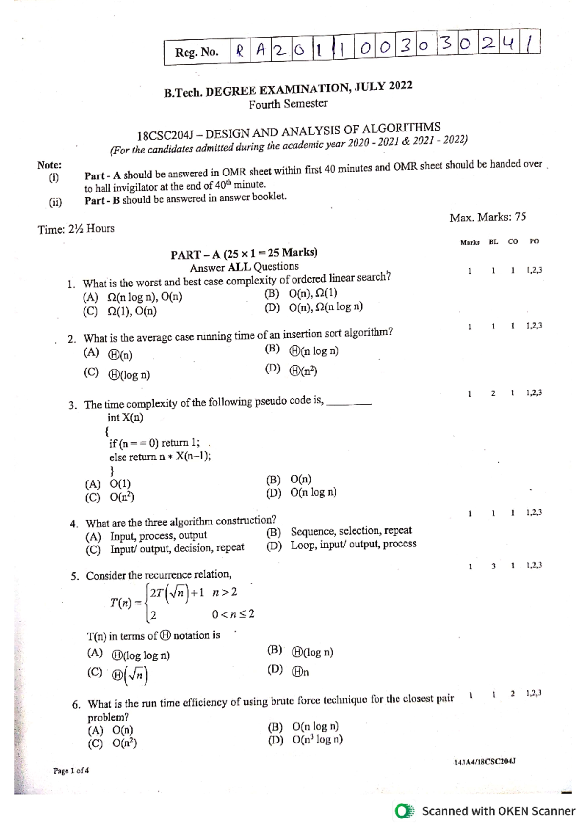 DAA 2022 - DAA 2022.pdf - Design And Analysis Of Algorithms - Studocu