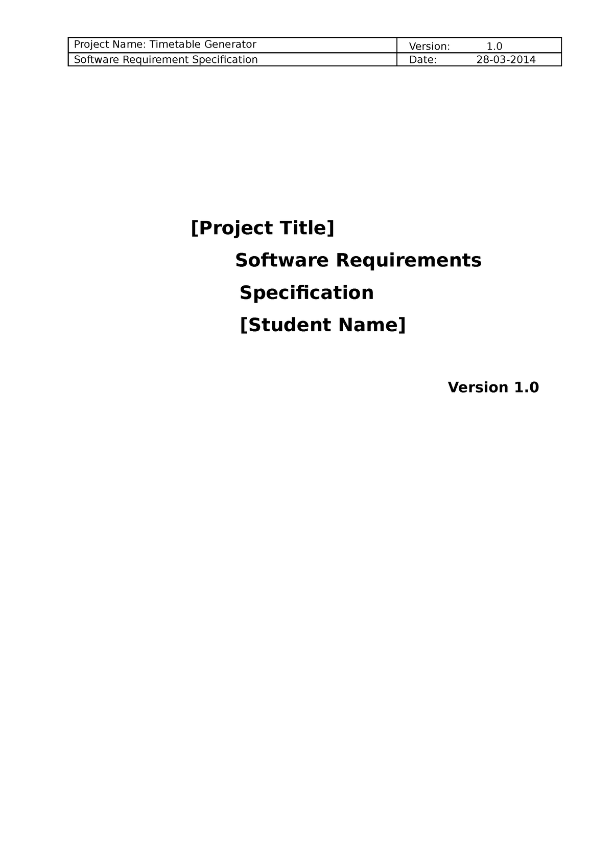 SRS Tamplete - Software Requirement Specification Date: 28-03- [Project ...