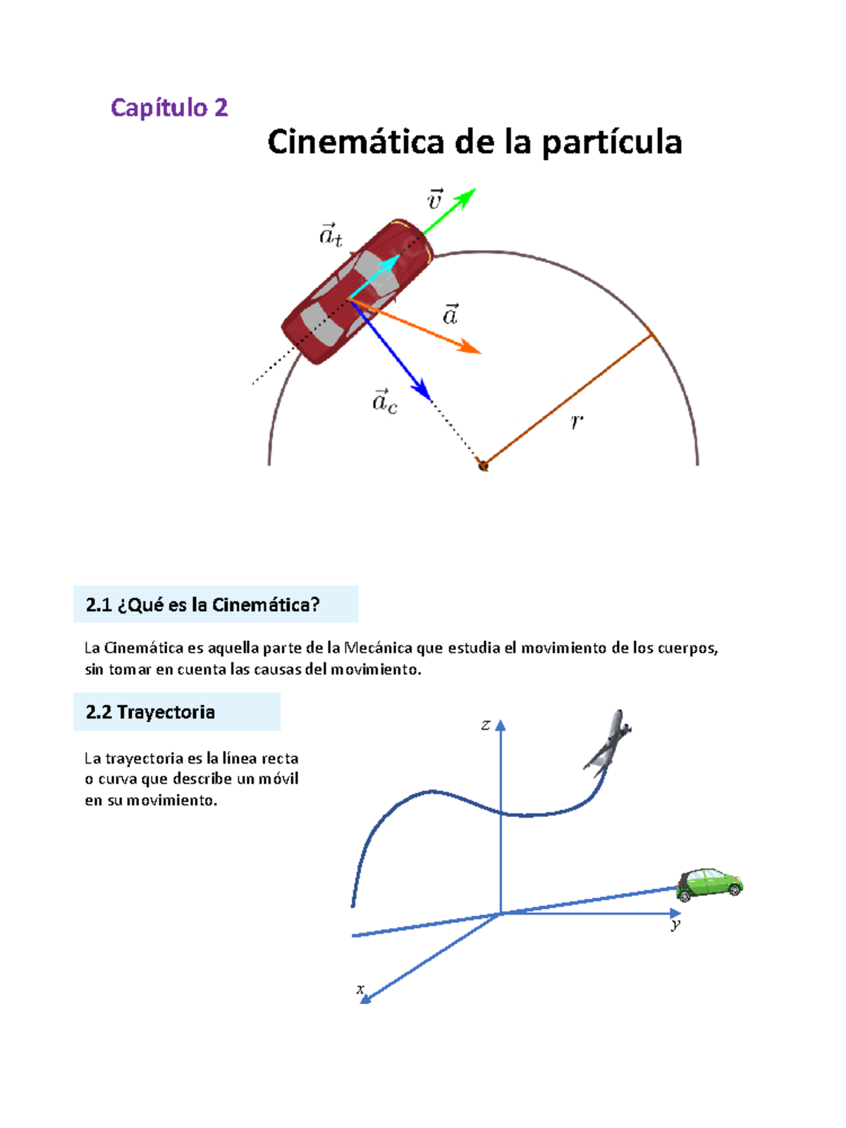 Cap 2 Cinematica De La Partícula Capítulo 2 Cinemática De La Partícula 2 ¿qué Es La Cinemática