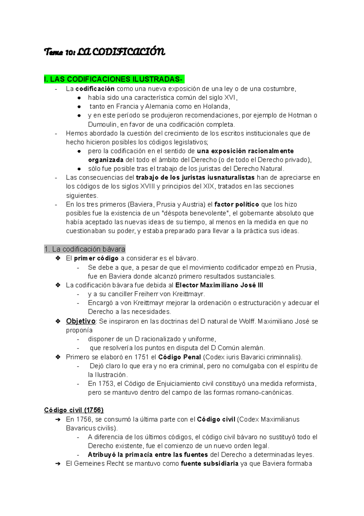 Tema10 historia - Tema 1 0: LA CODIFICACIÓN I. LAS CODIFICACIONES ...