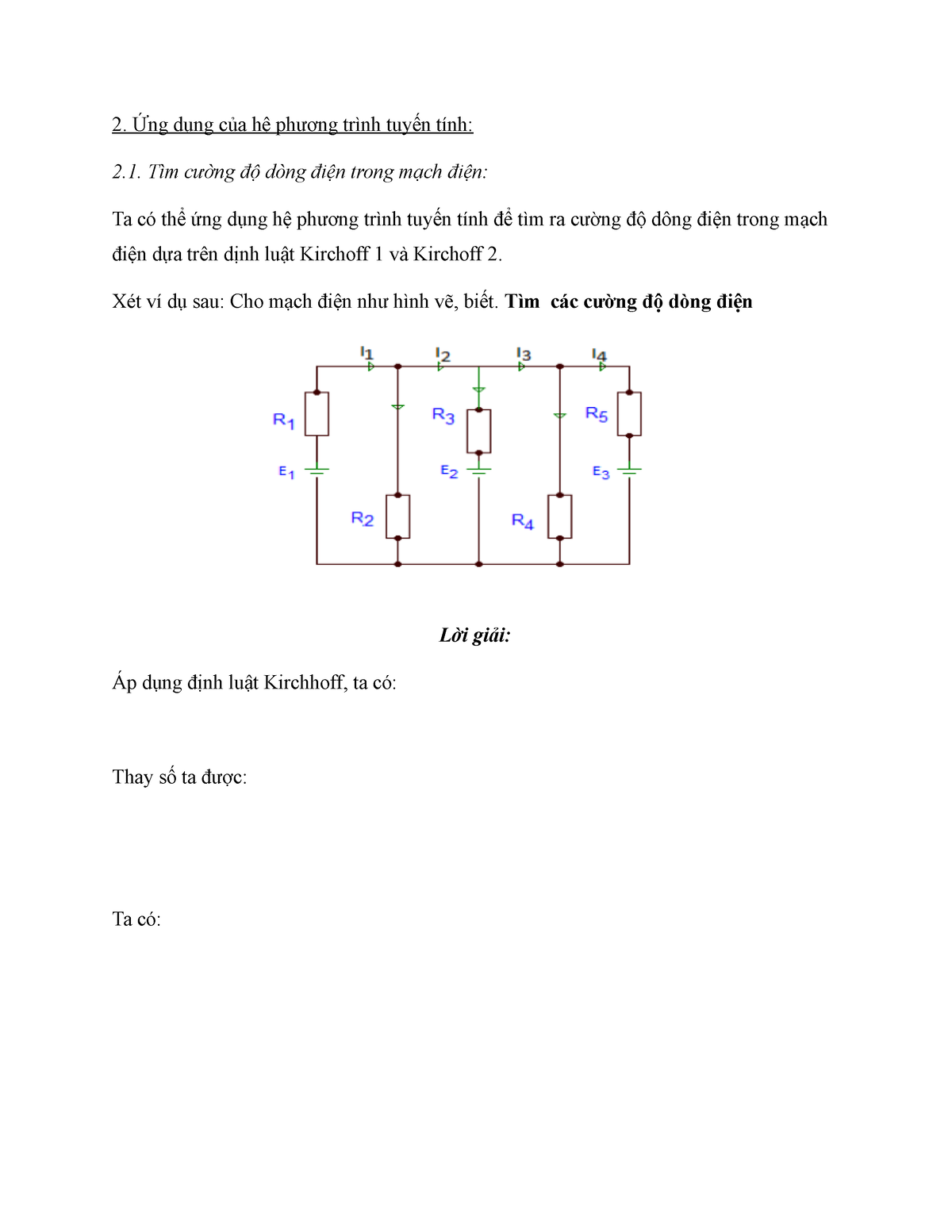 Hướng dẫn làm bài tập định luật kirchhoff có lời giải chi tiết và đầy đủ