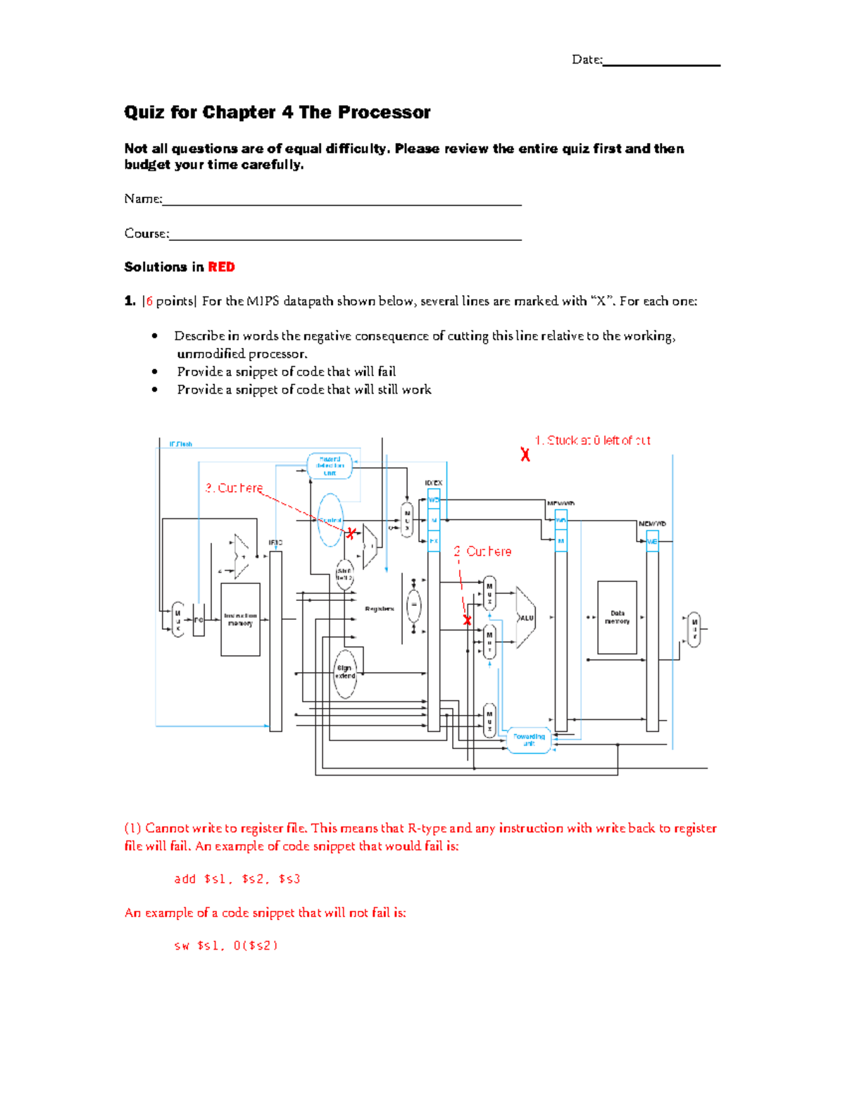 homeworks and quizes, practical questions - Date: Quiz for Chapter 4 ...
