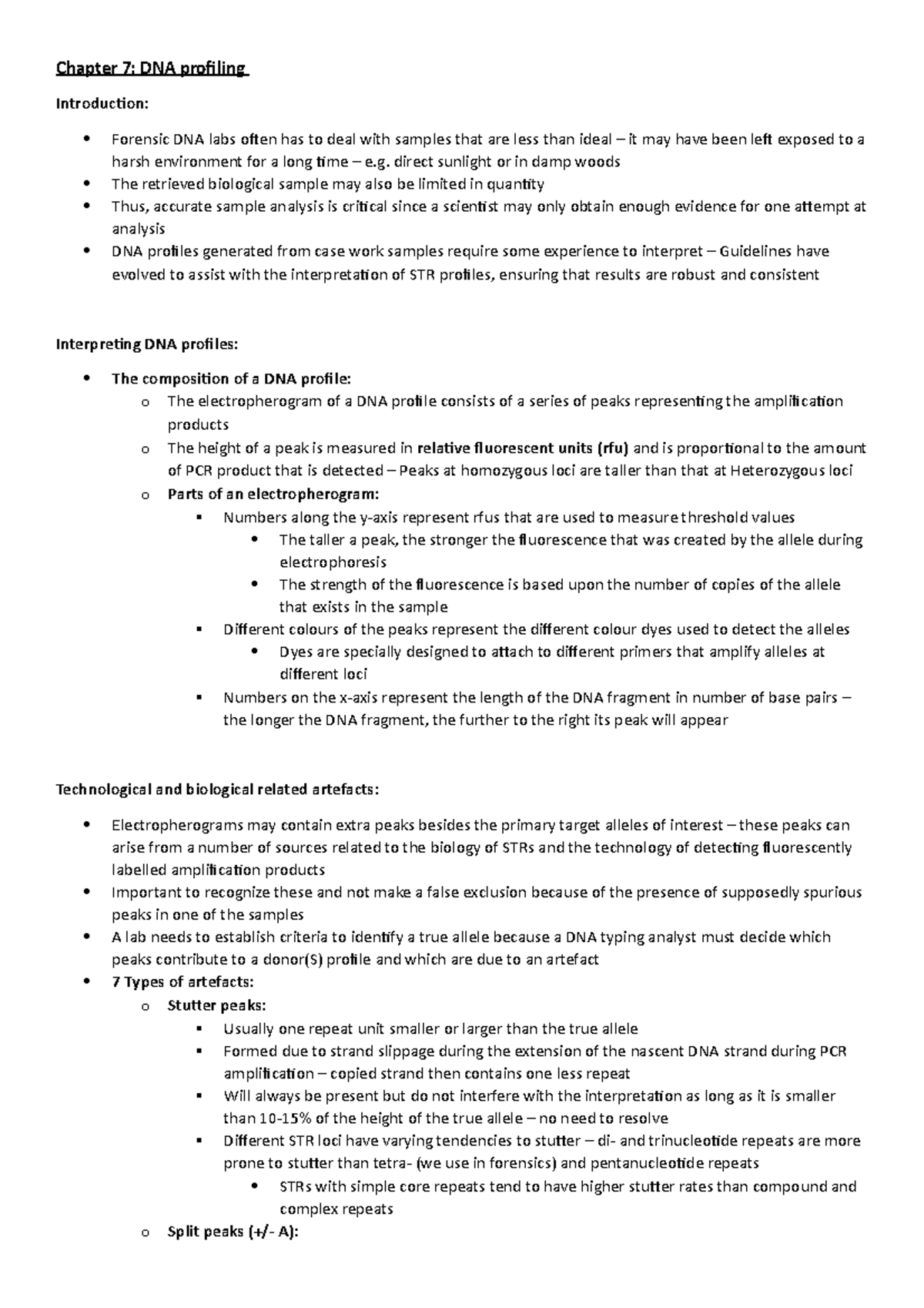 chapter-7-summary-forensic-genetics-chapter-7-dna-profiling