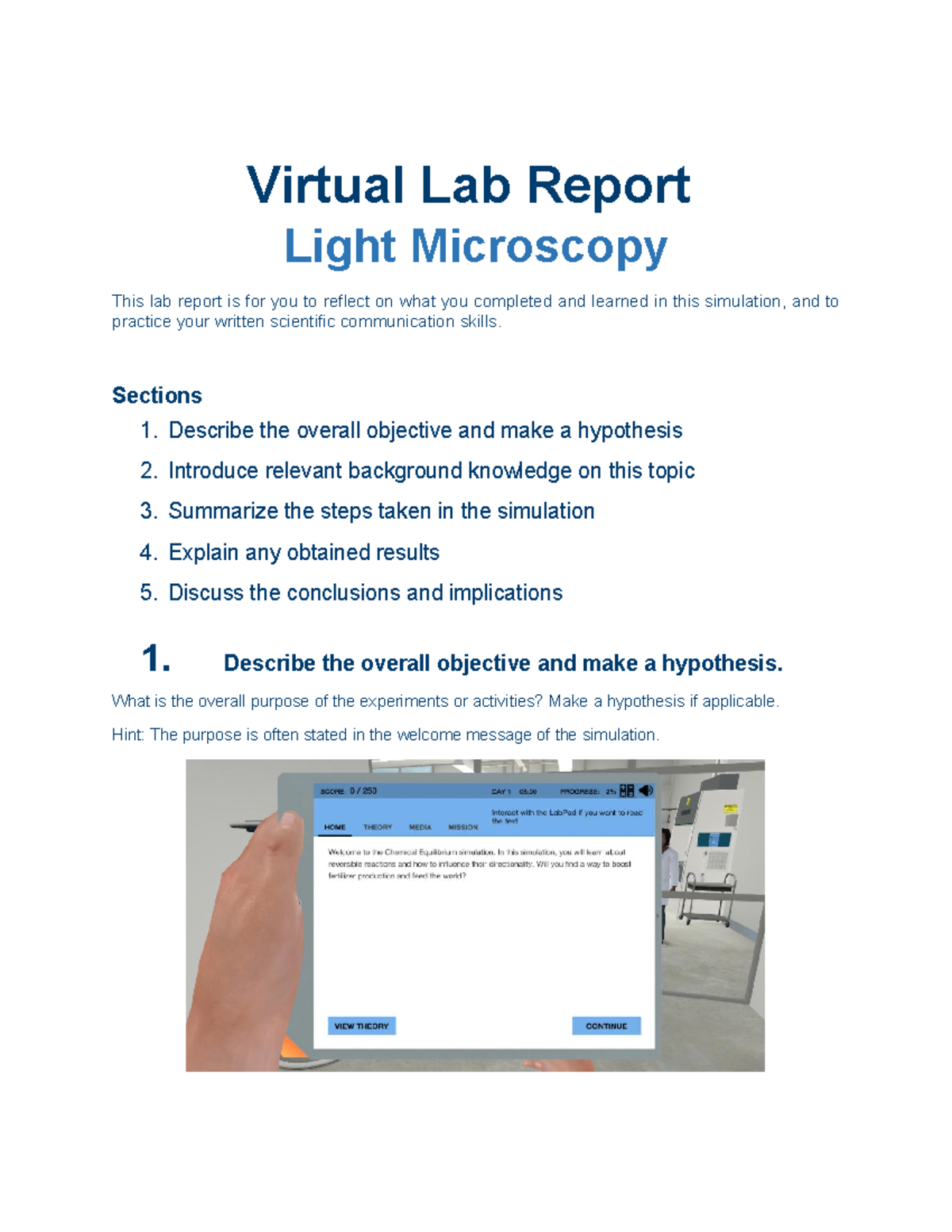 Laboratory Report on Light Microscopy Virtual Lab Report Light