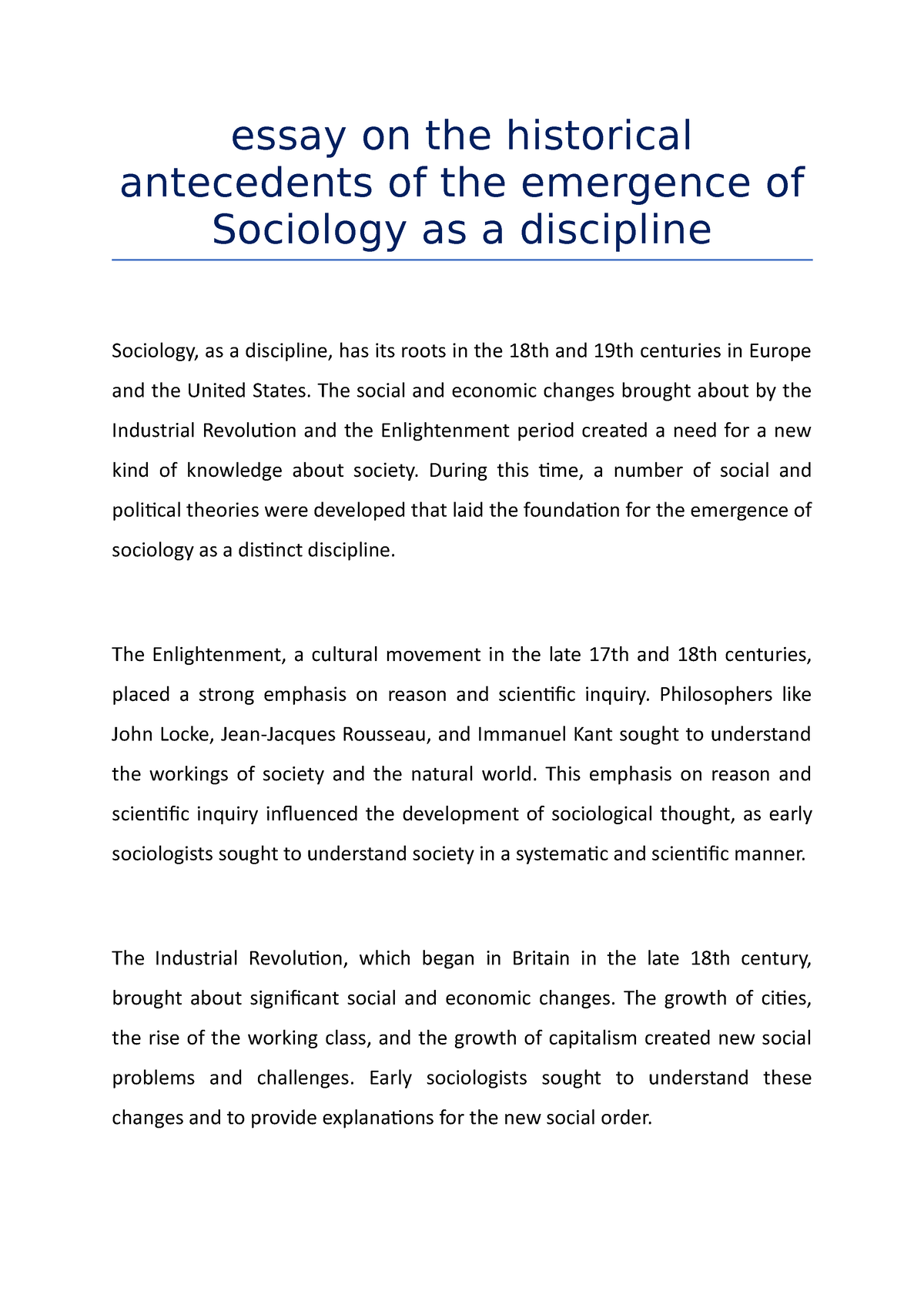 historical documents sociology education