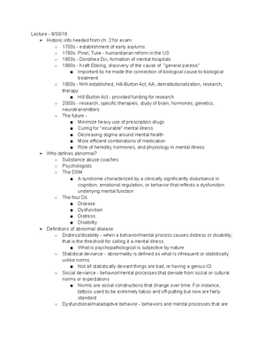 Abnormal Psychology Unit 1 - 1-1 The Field of Abnormal Psychology ...